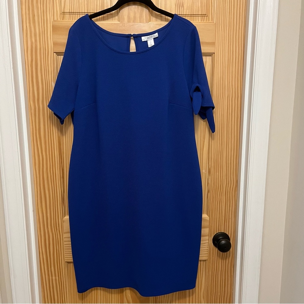 Motherhood Maternity, Women's XL, Blue Pullover Shift Dress w/ Short Sleeves
